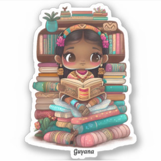Pegatina Chicas de World Reading - Guyana