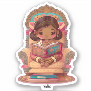 Pegatina Chicas de World Reading - India