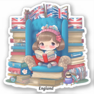 Pegatina Chicas de World Reading - Inglaterra