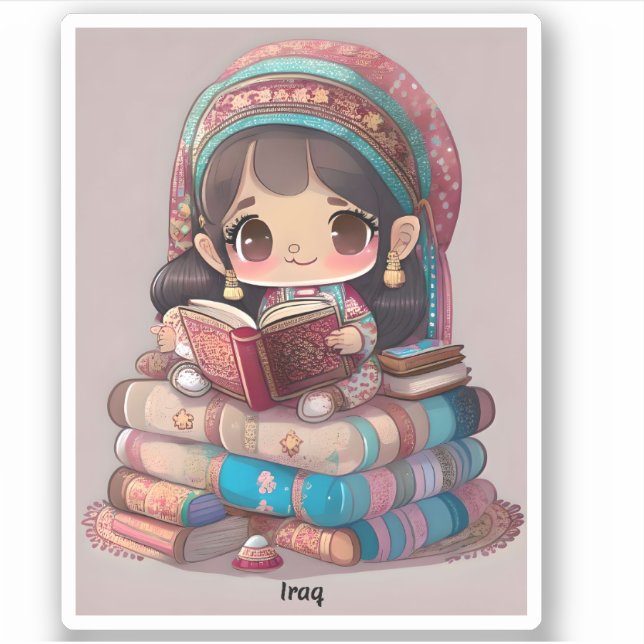 Pegatina Chicas de World Reading - Iraq (Anverso)