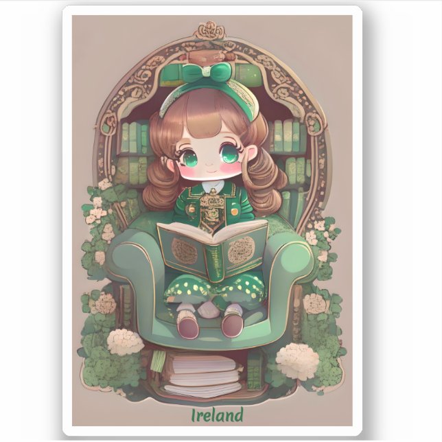 Pegatina Chicas de World Reading - Irlanda (Anverso)