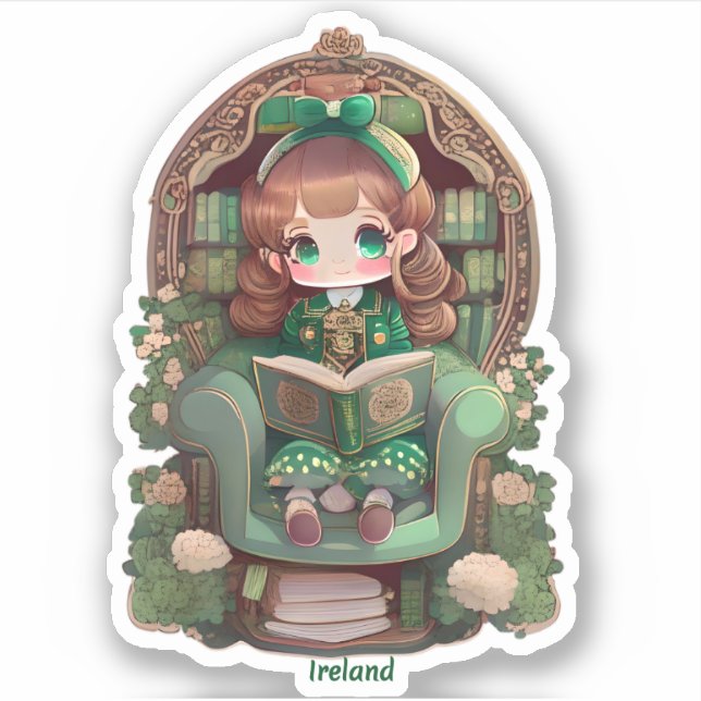 Pegatina Chicas de World Reading - Irlanda (Anverso)