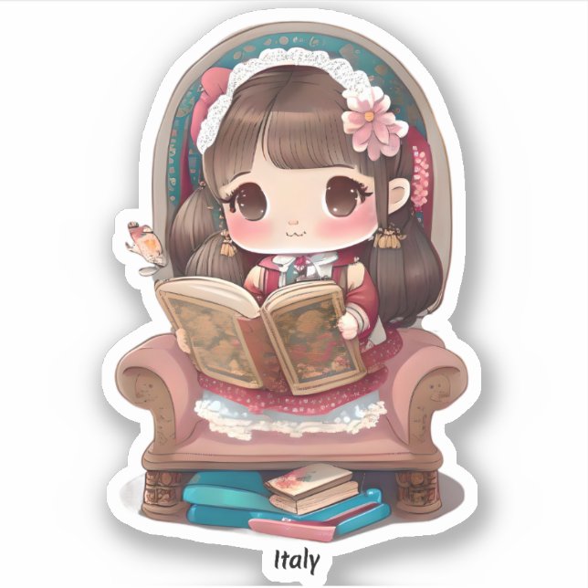 Pegatina Chicas de World Reading - Italia (Anverso)