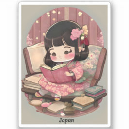 Pegatina Chicas de World Reading - Japón