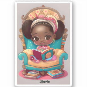 Pegatina Chicas de World Reading - Liberia