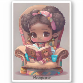 Pegatina Chicas de World Reading - Madagascar