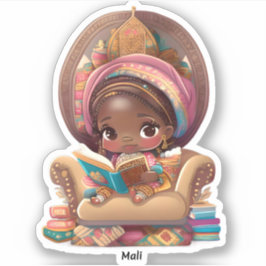 Pegatina Chicas de World Reading - Mali