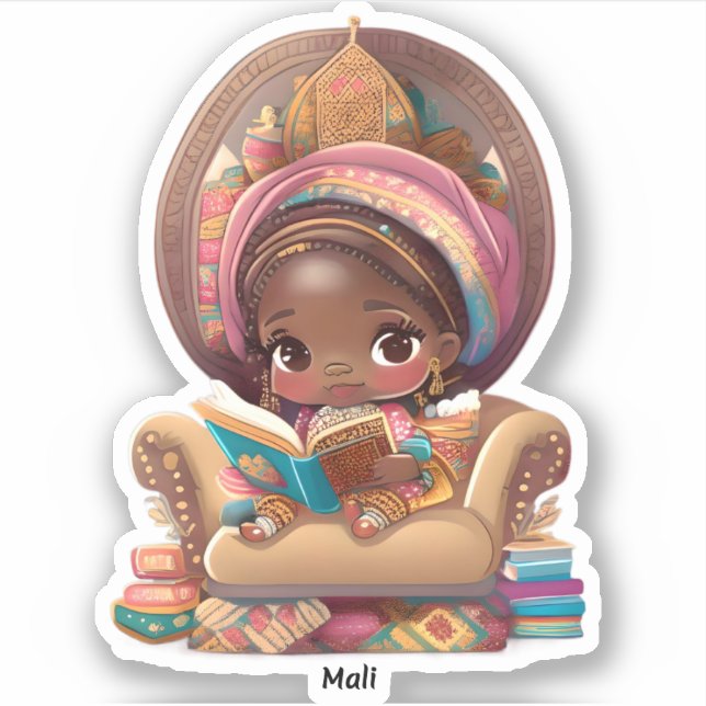 Pegatina Chicas de World Reading - Mali (Anverso)