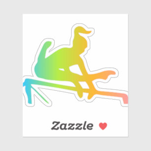 Pegatina Chicas Gimnasia del Arcoiris Barras desiguales