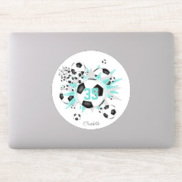 Pegatina chicas jersey número balones de fútbol estrellas l