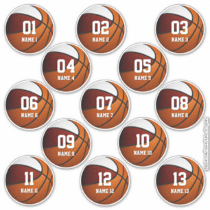 Pegatina chicas masculinos maroon blanco baloncesto de 13