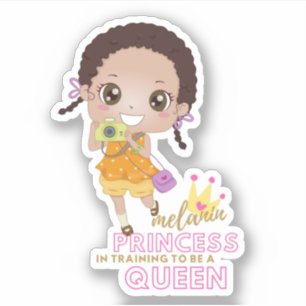 Pegatina Chicas MELANIN Princess En Entrenamiento Para Ser