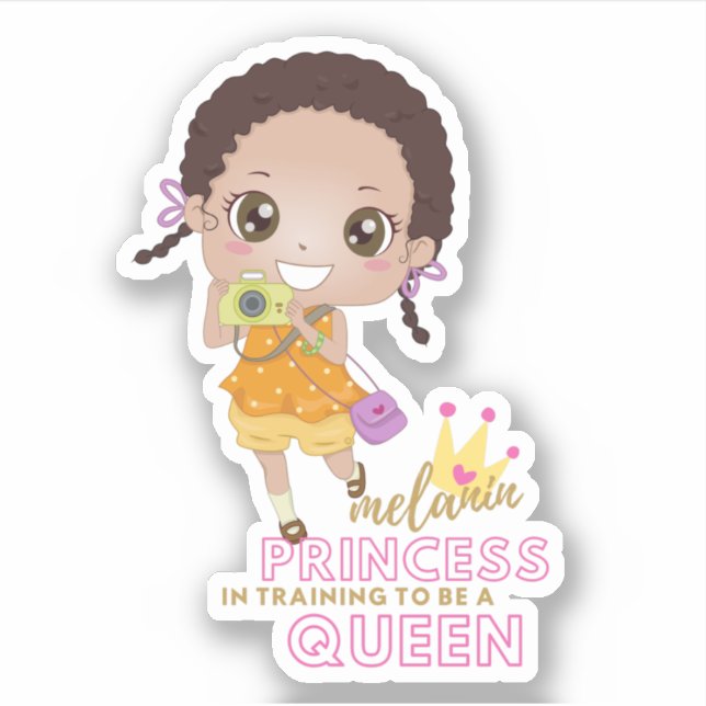 Pegatina Chicas MELANIN Princess En Entrenamiento Para Ser  (Anverso)