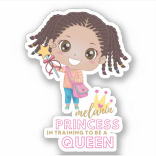 Pegatina Chicas MELANIN Princess Entrenamiento Para Ser Rei