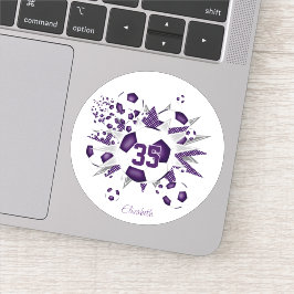 Pegatina chicas nombre jersey número balones de fútbol estr