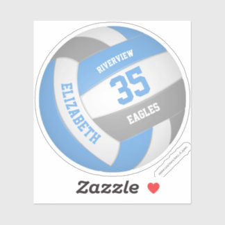 Pegatina chicas nombre jersey número lt voleibol gris azul