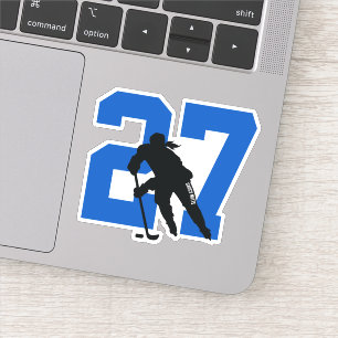 Pegatina Chicas número de jugador de hockey Personalizado a