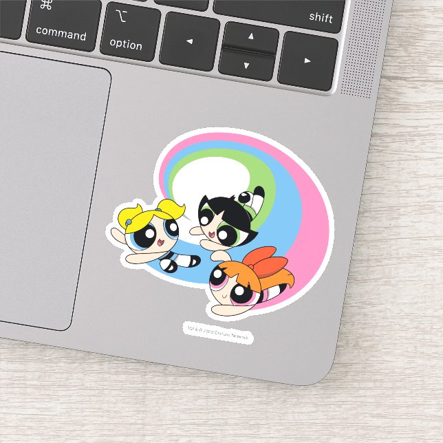 Pegatina Chicas poderosos vuelan por el cielo (Detalle)