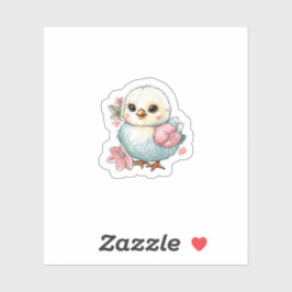 Pegatina Chick con flores