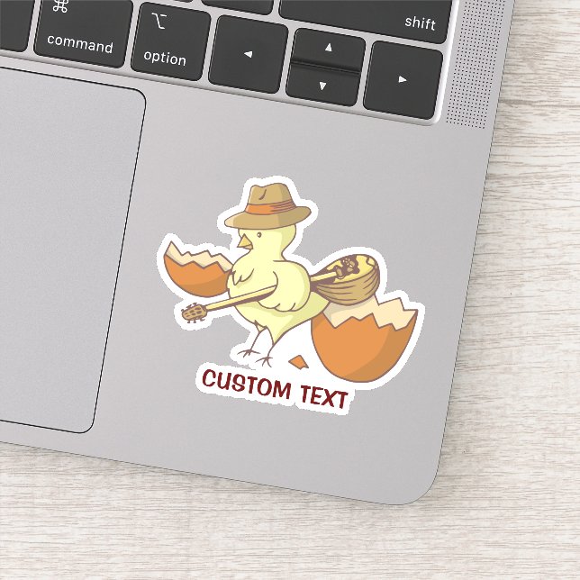 Pegatina Chick de Pascua con Bouzouki (Detalle)