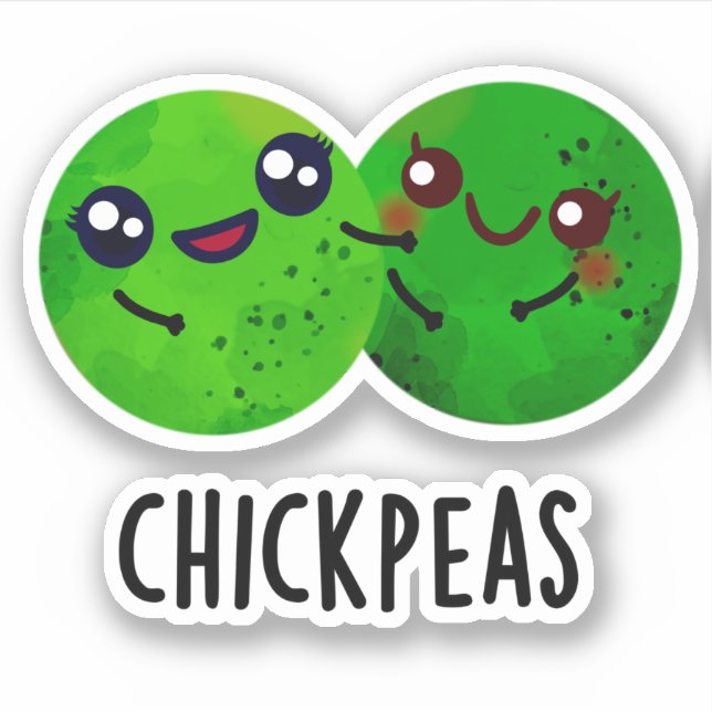 Pegatina Chick Peas Funny Chica Pea Pun (Anverso)