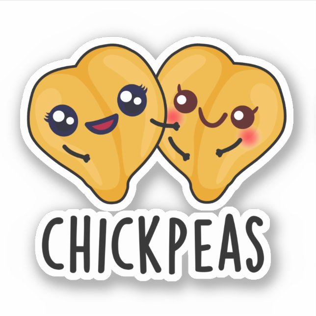Pegatina Chick Peas Funny Food Pun (Anverso)