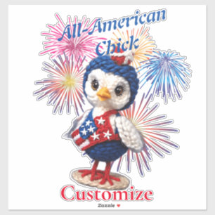 Pegatina Chick Thunder_Cove, todo estadounidense