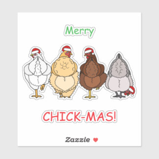Pegatina chicken funny X'mas sticker