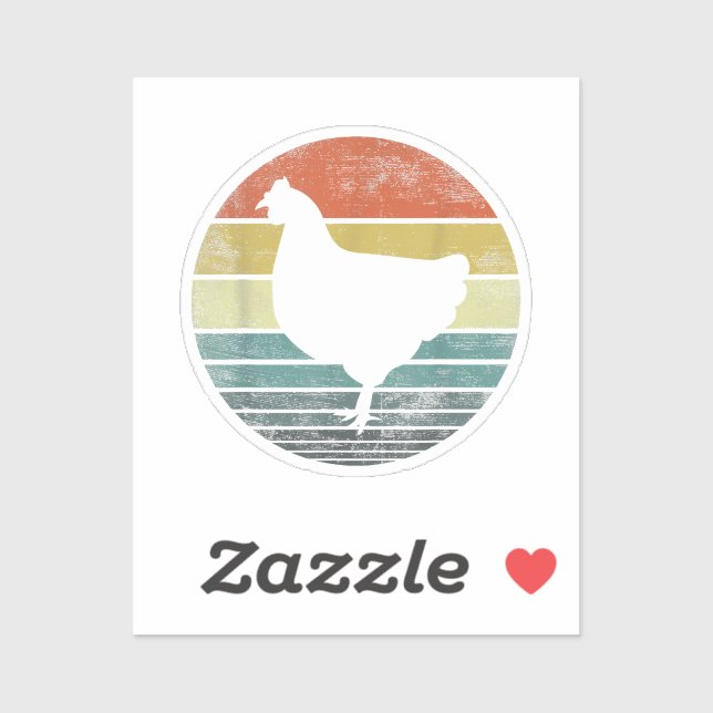 Pegatina Chicken Lover Regalos Funny Granjero Retro Vintage (Hoja)