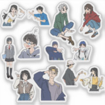 Chico y chica anime estético Ropa informal Vinilo