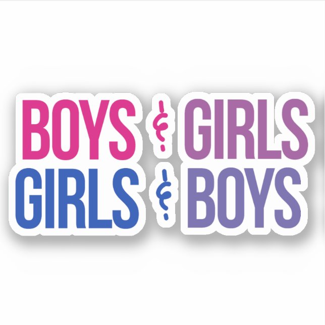 Pegatina Chicos y Chicas Chicas y Chicos (Anverso)