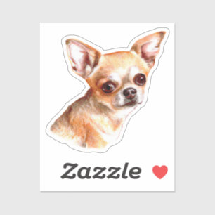 Pegatina Chihuahua acuarela