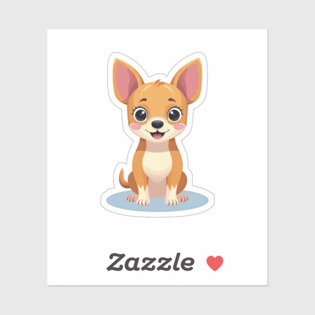 Pegatina Chihuahua Adorable, Delight Isométrico, Pequeño (Hoja)