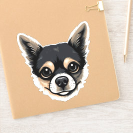 Pegatina Chihuahua Cute Dog Face Puppy Personalizado Contor
