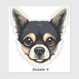 Pegatina Chihuahua Cute Dog Face Puppy Personalizado Contor