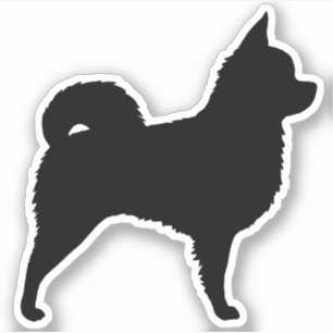Pegatina Chihuahua Cute Perro de pelo largo engendra siluet