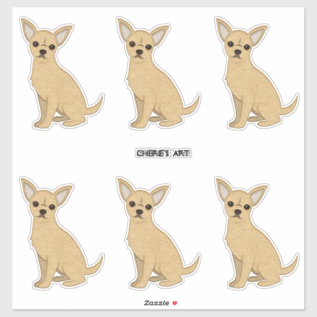Pegatina Chihuahua Dogs Felt Look (Hoja)