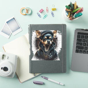 Pegatina Chihuahua Guay Perro rap Hip-Hop Gangster