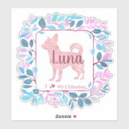 Pegatina Chihuahua - Regalo rosa Pastel personaliz