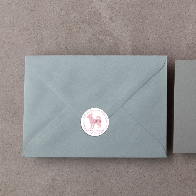 Pegatina Chihuahua - Regalo rosa Pastel personaliz (Subido por el creador)