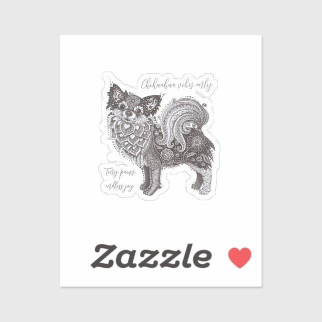 Pegatina Chihuahua Vibes Vinyl Sticker (Hoja)