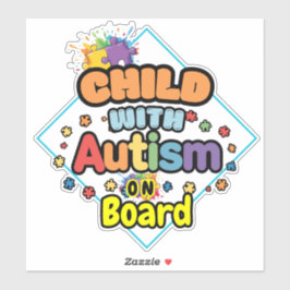 Pegatina Child with Autism on Board Car Decal Sticker sign