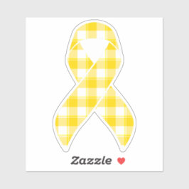 Pegatina Childhood Cancer Awareness Plaid Gold Ribbon