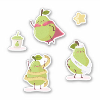 Pegatina Children's group of special and fun pears