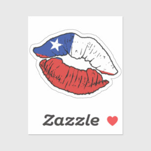 Pegatina Chile Bandera de amor de pintalabios