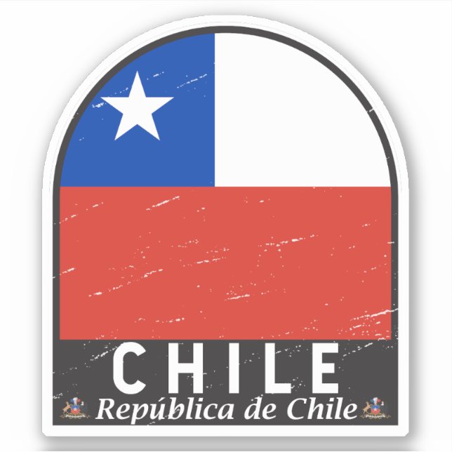 Pegatina Chile Bandera Emblema de mal gusto (Anverso)