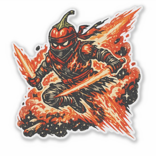 Pegatina Chili Nebula Fire Ninja — Guerrero Espacial Vintag (Anverso)