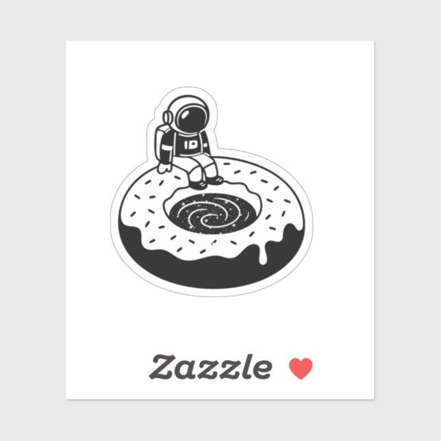 Pegatina Chill Astronaut on Donut Black Hole – Space Doodle (Hoja)