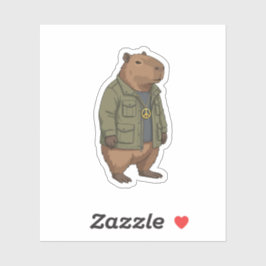 Pegatina Chill Capybara Signo de Paz Swagger