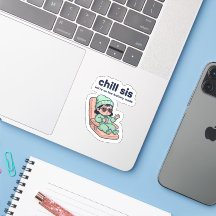 Chill Sis Funny Baby Sticker – Modo de Batería Baj